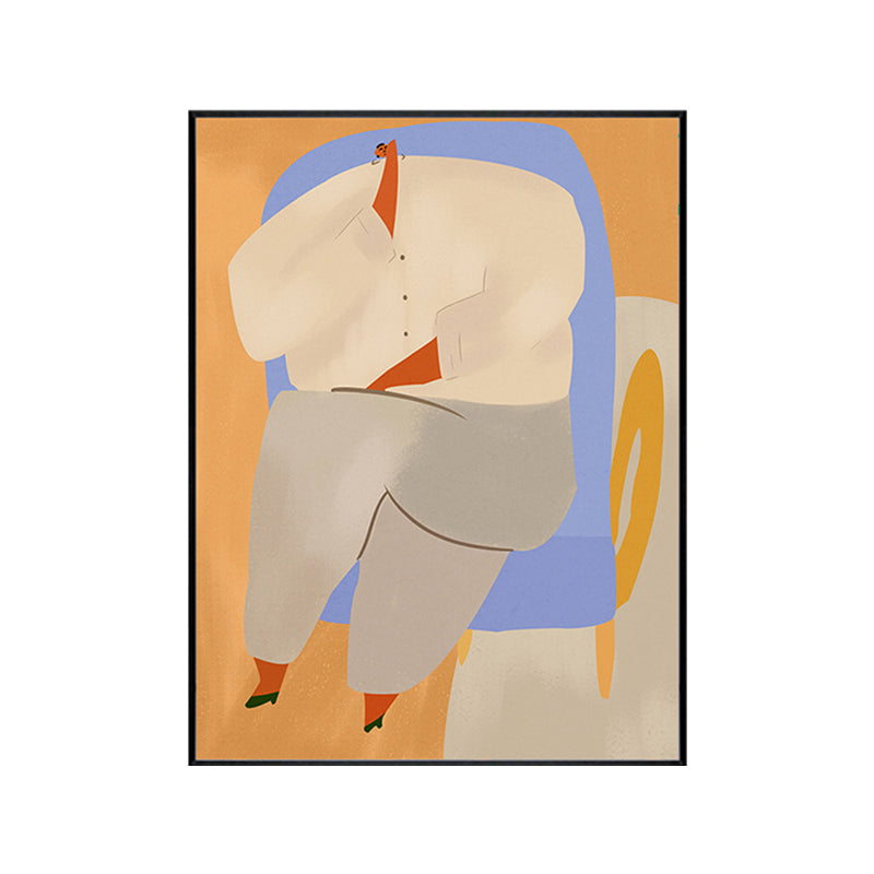 Modern Figure Drawing Wall Art Canvas Textured Soft Color Wall Decor for Living Room Clearhalo 'Arts' 'Canvas Art' 1948284