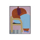 Textured Girl Pondering Art Print Canvas Funky Wall Decor for Hallway, Soft Color Clearhalo 'Arts' 'Canvas Art' 1948288