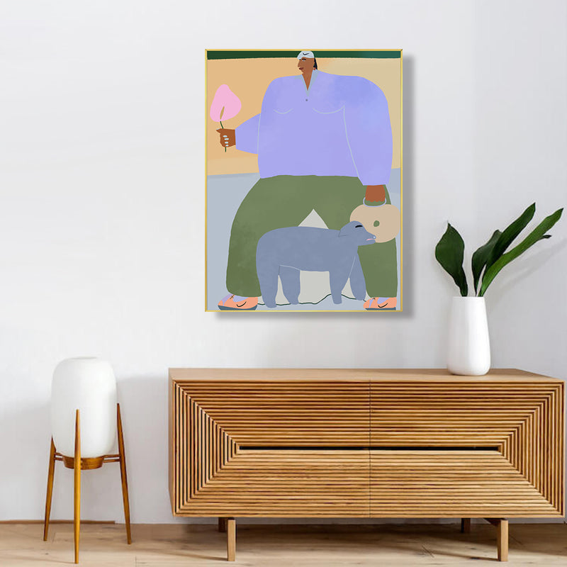 Figure Wall Art Print Bedroom Illustration Fun Time of the Giant Canvas in Soft Color for Decor Clearhalo 'Arts' 'Canvas Art' 1948323