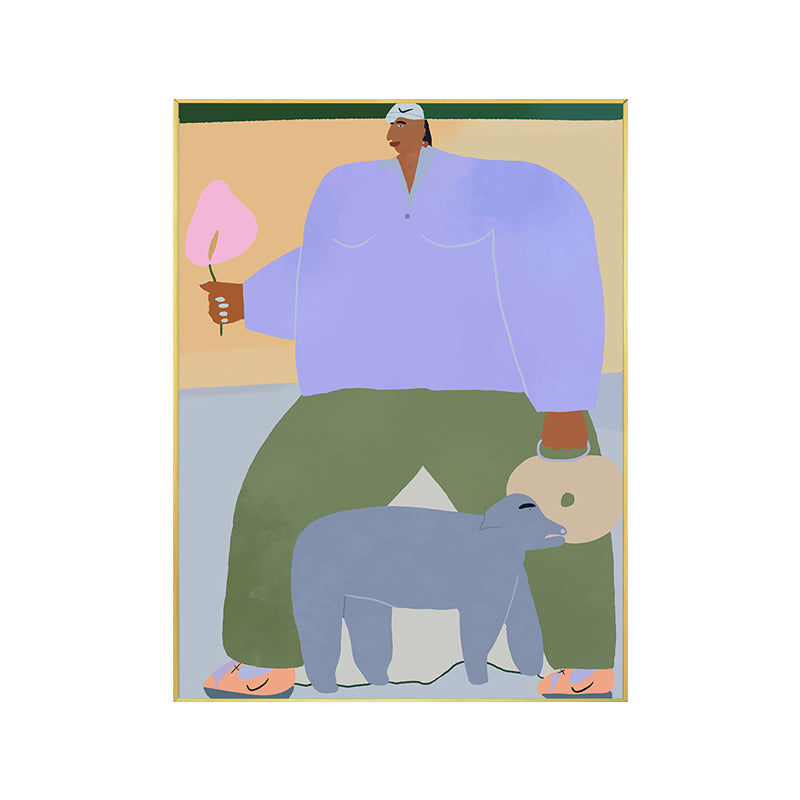 Figure Wall Art Print Bedroom Illustration Fun Time of the Giant Canvas in Soft Color for Decor Clearhalo 'Arts' 'Canvas Art' 1948324