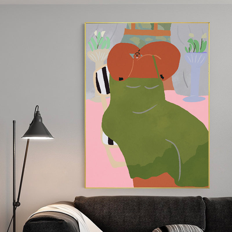 Figure Wall Art Print Bedroom Illustration Fun Time of the Giant Canvas in Soft Color for Decor Clearhalo 'Arts' 'Canvas Art' 1948327