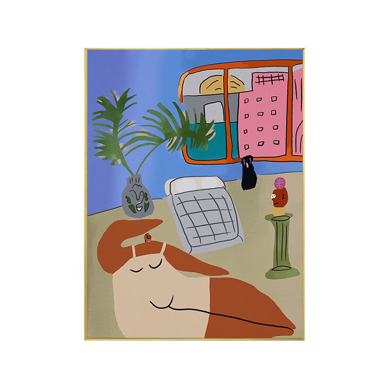 Figure Wall Art Print Bedroom Illustration Fun Time of the Giant Canvas in Soft Color for Decor Clearhalo 'Arts' 'Canvas Art' 1948332