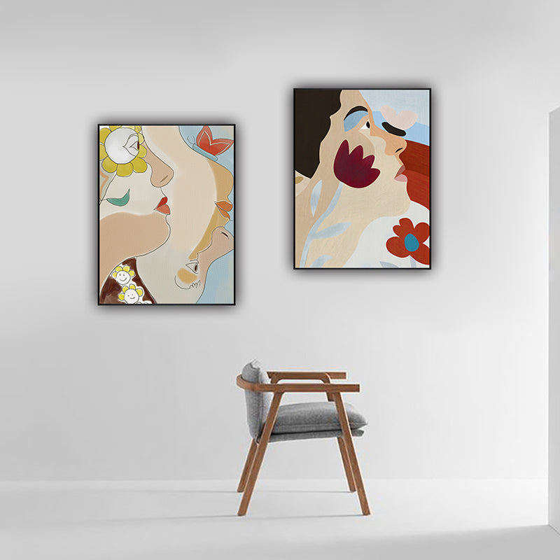 Tribal Man Wall Art Living Room Figure Canvas Print in Pastel Color for Home Decoration Clearhalo 'Arts' 'Canvas Art' 1948418