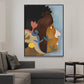 Tribal Man Wall Art Living Room Figure Canvas Print in Pastel Color for Home Decoration Brown Clearhalo 'Arts' 'Canvas Art' 1948425