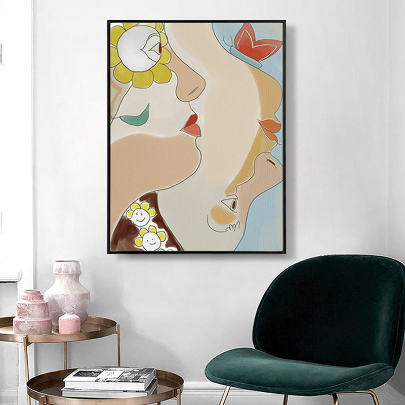 Tribal Man Wall Art Living Room Figure Canvas Print in Pastel Color for Home Decoration Clearhalo 'Arts' 'Canvas Art' 1948431