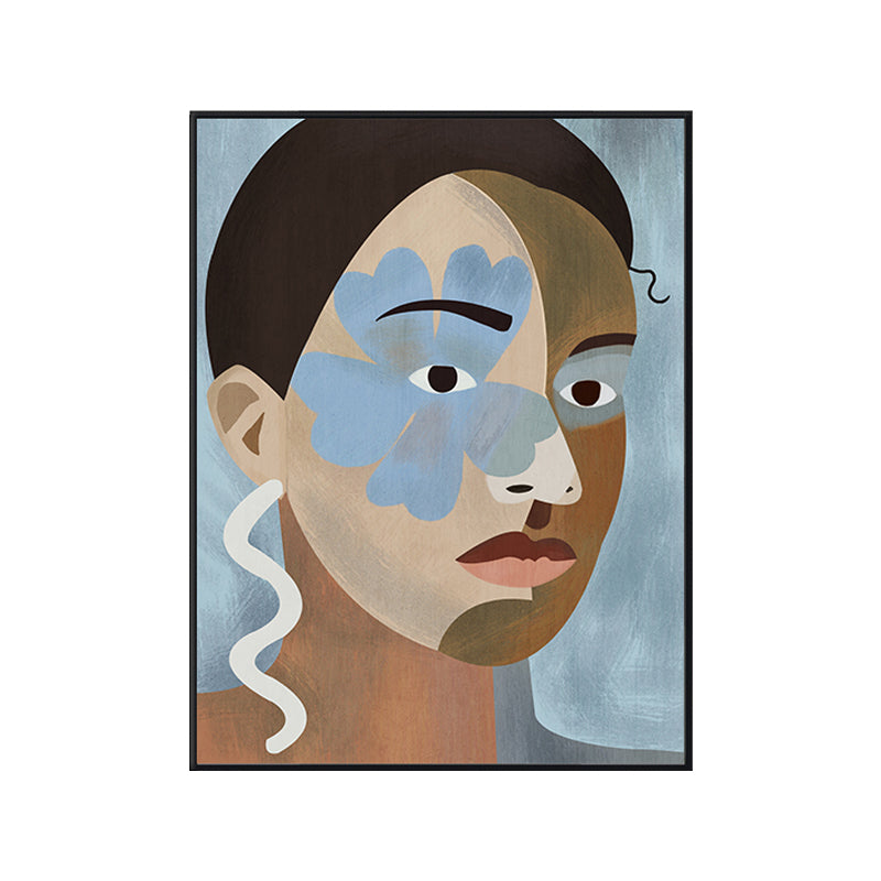 Tribal Man Wall Art Living Room Figure Canvas Print in Pastel Color for Home Decoration Clearhalo 'Arts' 'Canvas Art' 1948436