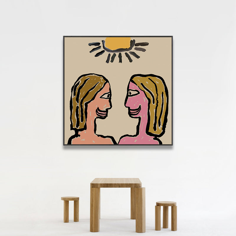 Pop Art Figure Drawing Canvas Pastel Living Room Wall Decor, Multiple Size Options - Clearhalo - 'Arts' - 'Canvas Art' - 1948486