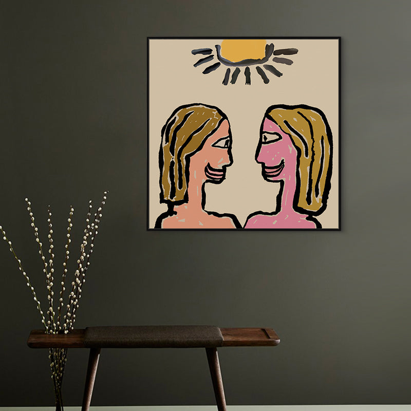Pop Art Figure Drawing Canvas Pastel Living Room Wall Decor, Multiple Size Options - Clearhalo - 'Arts' - 'Canvas Art' - 1948487