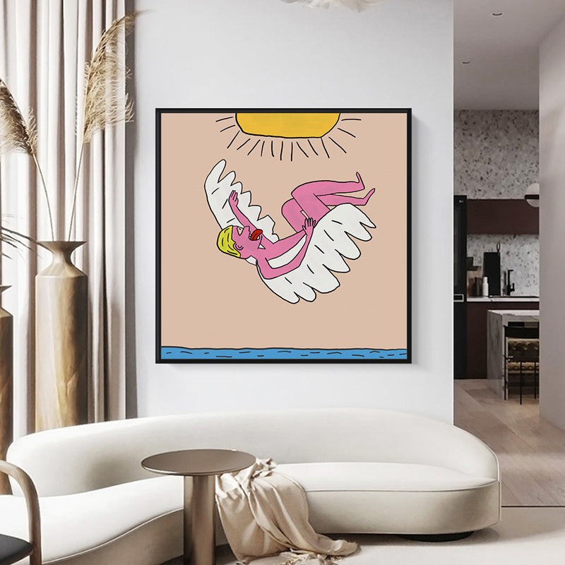 Pop Art Figure Drawing Canvas Pastel Living Room Wall Decor, Multiple Size Options - Clearhalo - 'Arts' - 'Canvas Art' - 1948494