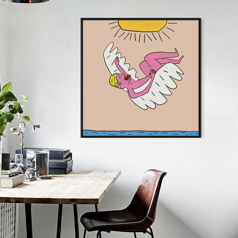 Pop Art Figure Drawing Canvas Pastel Living Room Wall Decor, Multiple Size Options - Clearhalo - 'Arts' - 'Canvas Art' - 1948495