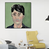 Funky Man Portrait Wall Art Green Living Room Canvas Print, Multiple Size Options - Clearhalo - 'Arts' - 'Canvas Art' - 1948550