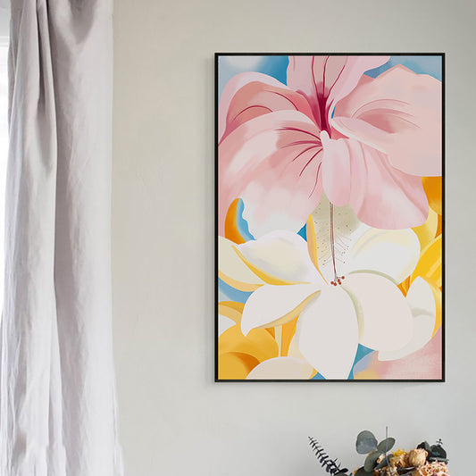 Trendy Blossoming Flower Wall Art Girls Room Canvas in Pink, Multiple Sizes Available Pink Clearhalo 'Art Gallery' 'Canvas Art' 'Contemporary Art Gallery' 'Modern' Arts' 1948573