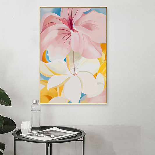 Trendy Blossoming Flower Wall Art Girls Room Canvas in Pink, Multiple Sizes Available Clearhalo 'Art Gallery' 'Canvas Art' 'Contemporary Art Gallery' 'Modern' Arts' 1948574