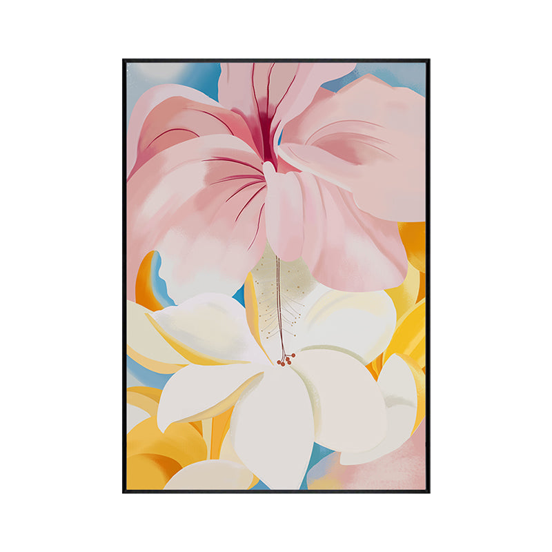 Trendy Blossoming Flower Wall Art Girls Room Canvas in Pink, Multiple Sizes Available Clearhalo 'Art Gallery' 'Canvas Art' 'Contemporary Art Gallery' 'Modern' Arts' 1948576