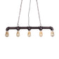 5 Lights Island Pendant Steampunk Piping Iron Hanging Ceiling Light in Black/Bronze/Copper for Dining Room Clearhalo 'Ceiling Lights' 'Island Lights' Lighting' 1948797
