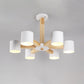 Nordic Cylindrical Ceiling Chandelier Metallic 3/6/8-Light Living Room Suspension Light in Black/White and Wood Clearhalo 'Ceiling Lights' 'Chandeliers' 'Modern Chandeliers' 'Modern' Lighting' 1948995