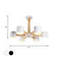 Nordic Cylindrical Ceiling Chandelier Metallic 3/6/8-Light Living Room Suspension Light in Black/White and Wood Clearhalo 'Ceiling Lights' 'Chandeliers' 'Modern Chandeliers' 'Modern' Lighting' 1948996