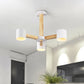 Nordic Cylindrical Ceiling Chandelier Metallic 3/6/8-Light Living Room Suspension Light in Black/White and Wood 3 White Clearhalo 'Ceiling Lights' 'Chandeliers' 'Modern Chandeliers' 'Modern' Lighting' 1948997