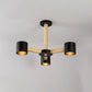 Nordic Cylindrical Ceiling Chandelier Metallic 3/6/8-Light Living Room Suspension Light in Black/White and Wood Clearhalo 'Ceiling Lights' 'Chandeliers' 'Modern Chandeliers' 'Modern' Lighting' 1949008