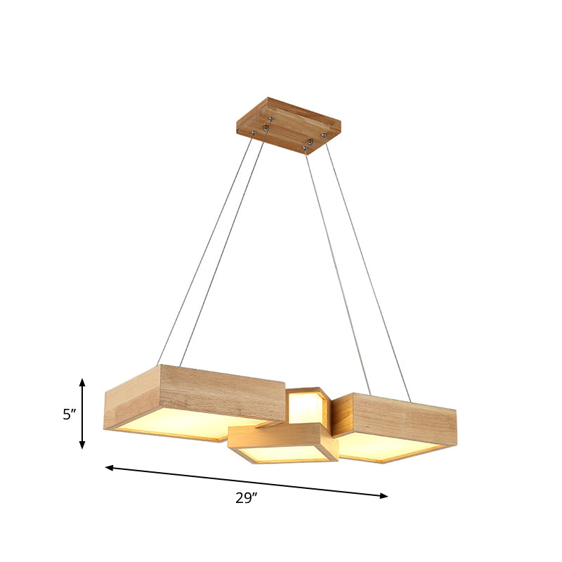 24.5"/29" W Dining Table LED Hanging Light Modern Wood Ceiling Pendant with Symmetric Acrylic Shade, Warm/White Light Clearhalo 'Ceiling Lights' 'Modern Pendants' 'Modern' 'Pendant Lights' 'Pendants' Lighting' 1949144