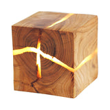 Cube Crack Wood Flush Wall Light Creative Nordic Integrated LED Beige Wall Mounted Lamp Clearhalo 'Modern wall lights' 'Modern' 'Wall Lamps & Sconces' 'Wall Lights' Lighting' 1949183