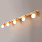 Wood Bare Bulb Design Vanity Lamp Nordic 2/4/5 Bulbs Beige Adjustable Wall Mount Light Fixture Clearhalo 'Modern wall lights' 'Modern' 'Vanity Lights' 'Wall Lights' Lighting' 1949224
