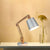 Silver Bucket Shade Desk Light Modern 1-Light Metal Reading Book Lamp with Wood Swing Arm Silver Clearhalo 'Lamps' 'Table Lamps' Lighting' 1949234