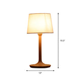 1-Bulb Bedside Table Light Minimal Wood Nightstand Lamp with Bucket Fabric Shade Clearhalo 'Lamps' 'Table Lamps' Lighting' 1949299