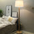 Drum Shade Bedside Floor Light Fabric Single-Bulb Minimalistic Standing Lamp in Wood Wood Clearhalo 'Floor Lamps' 'Lamps' Lighting' 1949396