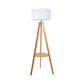 Tri-Leg Sitting Room Floor Lighting Wood 1 Head Modern Floor Lamp with Drum Fabric Shade in Beige/Brown Clearhalo 'Floor Lamps' 'Lamps' Lighting' 1949444
