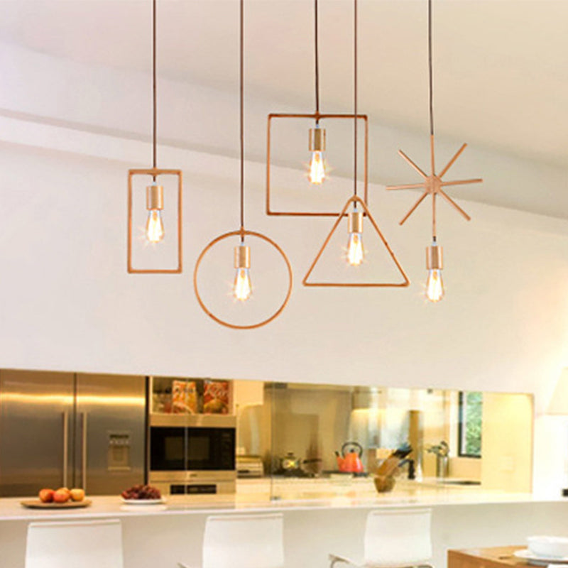 Square/Round/Triangle Pendulum Light Simplicity Wooden 1 Bulb Dining Room Pendant Lighting in Beige Clearhalo 'Ceiling Lights' 'Modern Pendants' 'Modern' 'Pendant Lights' 'Pendants' Lighting' 1949478
