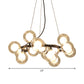 Modern 15/25 Bulbs Chandelier Black Bubbled Wreath Hanging Ceiling Light with Clear and Frosted Glass Shade Clearhalo 'Ceiling Lights' 'Chandeliers' 'Modern Chandeliers' 'Modern' Lighting' 1949602
