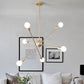 Gold Sputnik Ceiling Suspension Lamp Postmodernism 6/8 Bulbs Metal Chandelier Light Clearhalo 'Ceiling Lights' 'Chandeliers' 'Modern Chandeliers' 'Modern' Lighting' 1949740