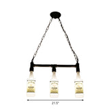 1/6/9-Bulb Frosted White Glass Island Lamp Loft Style Black Wine Bottle Restaurant Ceiling Suspension Lamp Clearhalo 'Ceiling Lights' 'Chandeliers' 'Glass shade' 'Glass' 'Island Lights' Lighting' 1949794