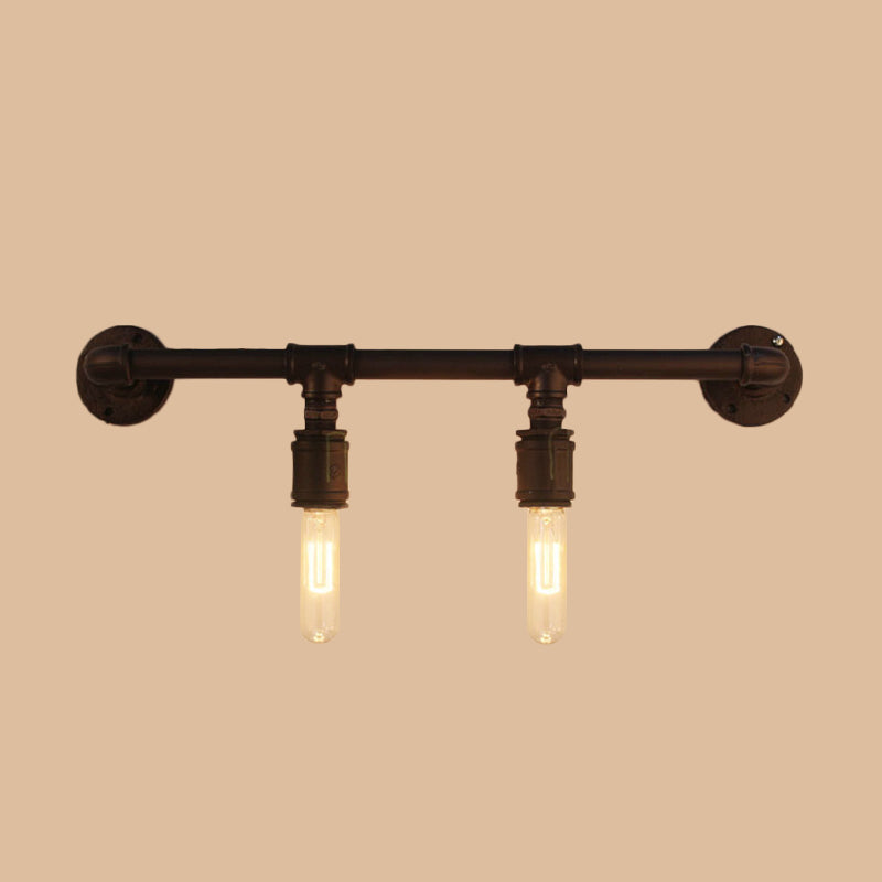 Iron Black Wall Light Straight Pipe 2/4/6 Bulbs Industrial Wall Sconce Light for Living Room Clearhalo 'Art deco wall lights' 'Cast Iron' 'Glass' 'Industrial wall lights' 'Industrial' 'Middle century wall lights' 'Modern' 'Rustic wall lights' 'Tiffany' 'Traditional wall lights' 'Wall Lamps & Sconces' 'Wall Lights' Lighting' 1949845