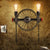 Steampunk Pipe Wheel Wall Sconce 2/4-Head Iron Wall Light Fixture with Chain and Valve in Bronze 2.0 Bronze Clearhalo 'Art deco wall lights' 'Cast Iron' 'Glass' 'Industrial wall lights' 'Industrial' 'Middle century wall lights' 'Modern' 'Rustic wall lights' 'Tiffany' 'Traditional wall lights' 'Wall Lamps & Sconces' 'Wall Lights' Lighting' 1949855