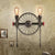 Wrought Iron Pipe Wall Light Loft 2/4-Light Bistro Wall Mount Fixture with Decorative Wheel and Chain in Silver/Bronze 2.0 Bronze Clearhalo 'Art deco wall lights' 'Cast Iron' 'Glass' 'Industrial wall lights' 'Industrial' 'Middle century wall lights' 'Modern' 'Rustic wall lights' 'Tiffany' 'Traditional wall lights' 'Wall Lamps & Sconces' 'Wall Lights' Lighting' 1949890