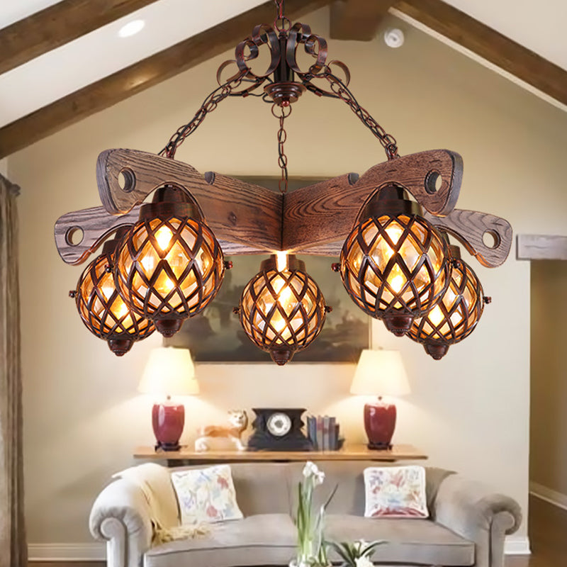 Country Style Globe Chandelier With