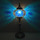 Single Light Desk Lighting Antique Elliptical Stained Glass Night Table Light in White/Red/Blue for Bedroom Blue Clearhalo 'Lamps' 'Table Lamps' Lighting' 1950384