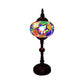 Single Light Desk Lighting Antique Elliptical Stained Glass Night Table Light in White/Red/Blue for Bedroom Yellow-Green Clearhalo 'Lamps' 'Table Lamps' Lighting' 1950399