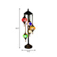 5 Heads Stained Art Glass Floor Light Traditional Beige/Red/Yellow Elliptical Bedroom Standing Lamp Clearhalo 'Floor Lamps' 'Lamps' Lighting' 1950563
