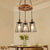 3/6-Light Metal Hanging Chandelier Factory Gold Open Cage Dining Room Pendant Light Fixture with Wood Wheel Shelf Deco 3 Gold Clearhalo 'Cast Iron' 'Ceiling Lights' 'Chandeliers' 'Industrial Chandeliers' 'Industrial' 'Metal' 'Middle Century Chandeliers' 'Rustic Chandeliers' 'Tiffany' Lighting' 1950643
