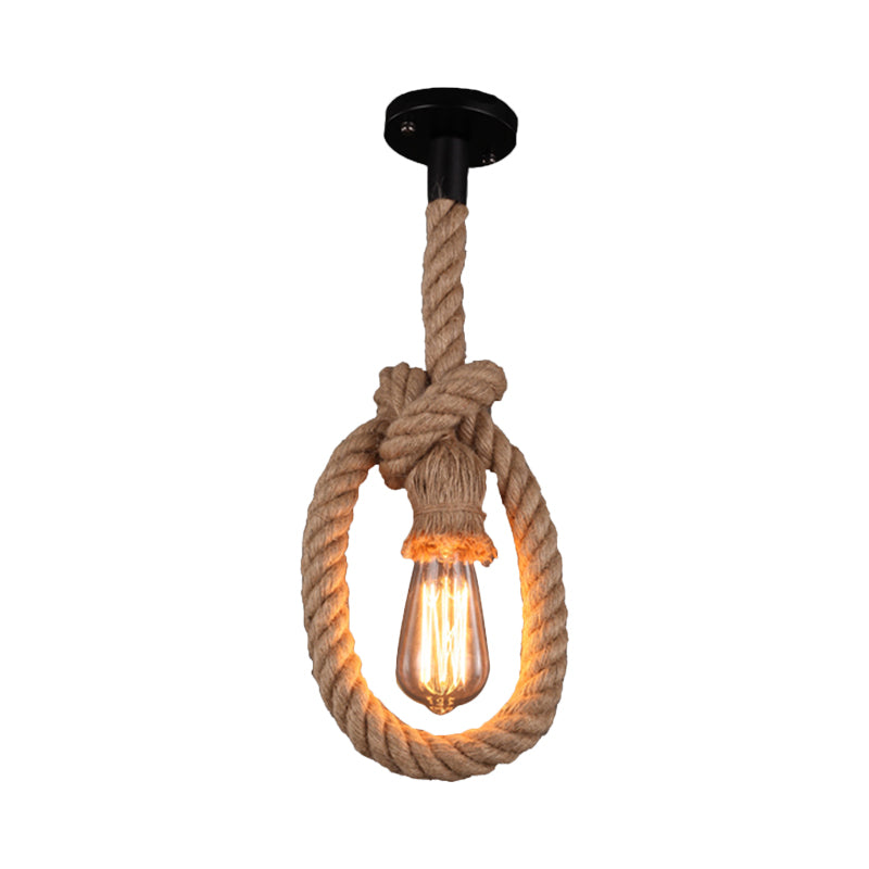 Exposed Bulb Rope Ceiling Pendant Loft 1 Light Restaurant Adjustable ...