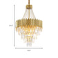 Multi Tier Gold Hanging Chandelier Light Vintage Style Round Pendant Light with K9 Crystal for Stairway Clearhalo 'Ceiling Lights' 'Chandeliers' 'Modern Chandeliers' 'Modern' Lighting' 1952646