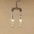 2-Light Chandelier Pendant Lighting Farmhouse Bottle Glass Shade Ceiling Fixture with Pipe Design in Amber/Blue Clear Clearhalo 'Ceiling Lights' 'Chandeliers' 'Clear' 'Close To Ceiling Lights' 'Glass shade' 'Glass' 'Industrial Chandeliers' 'Industrial' 'Middle Century Chandeliers' 'Modern' 'Tiffany' 'Traditional Chandeliers' Lighting' 19538