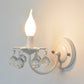 Baby Bedroom Candle Sconce Light with Crystal Ball Metal 1 Bulb Nordic Style Wall Light White Clearhalo 'Wall Lamps & Sconces' 'Wall Lights' Lighting' 195417