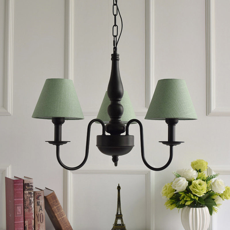 Three Lights Bucket Shade Chandelier Kids Metal Hanging Light for in Black for Kindergarten Green Clearhalo 'Ceiling Lights' 'Chandeliers' Lighting' options 195448_3ee35c59-adb2-40e7-8fae-5f31ed1fe0b3