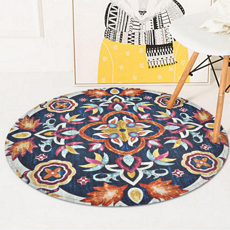 Blue Bedroom Rug Americana Southwestern Rug Polyester Non-Slip Backing Area Rug Blue Clearhalo 'Area Rug' 'Rugs' 'Southwestern' Rug' 1955406