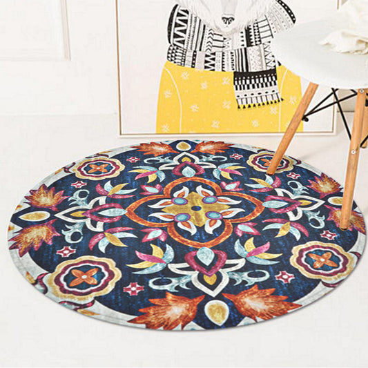 Blue Bedroom Rug Americana Southwestern Rug Polyester Non-Slip Backing Area Rug Blue Clearhalo 'Area Rug' 'Rugs' 'Southwestern' Rug' 1955406