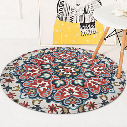 Red Americana Rug Polyester Southwestern Rug Non-Slip Backing Area Rug for Bedroom Red Clearhalo 'Area Rug' 'Rugs' 'Southwestern' Rug' 1955414